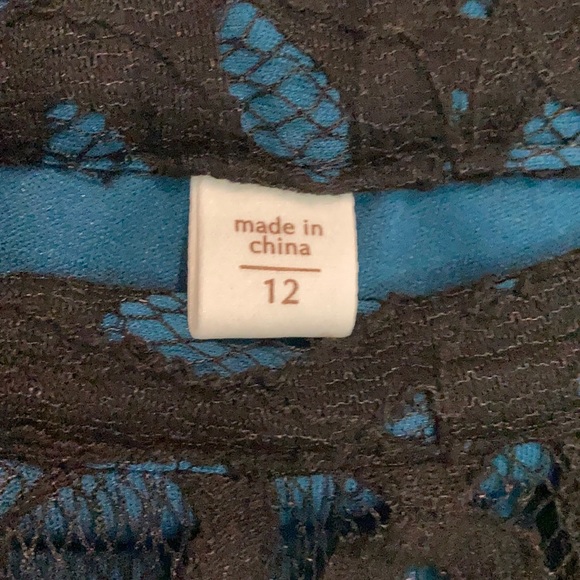 Coldwater creek floral lace skirt lined in teal 12 - Picture 5 of 6